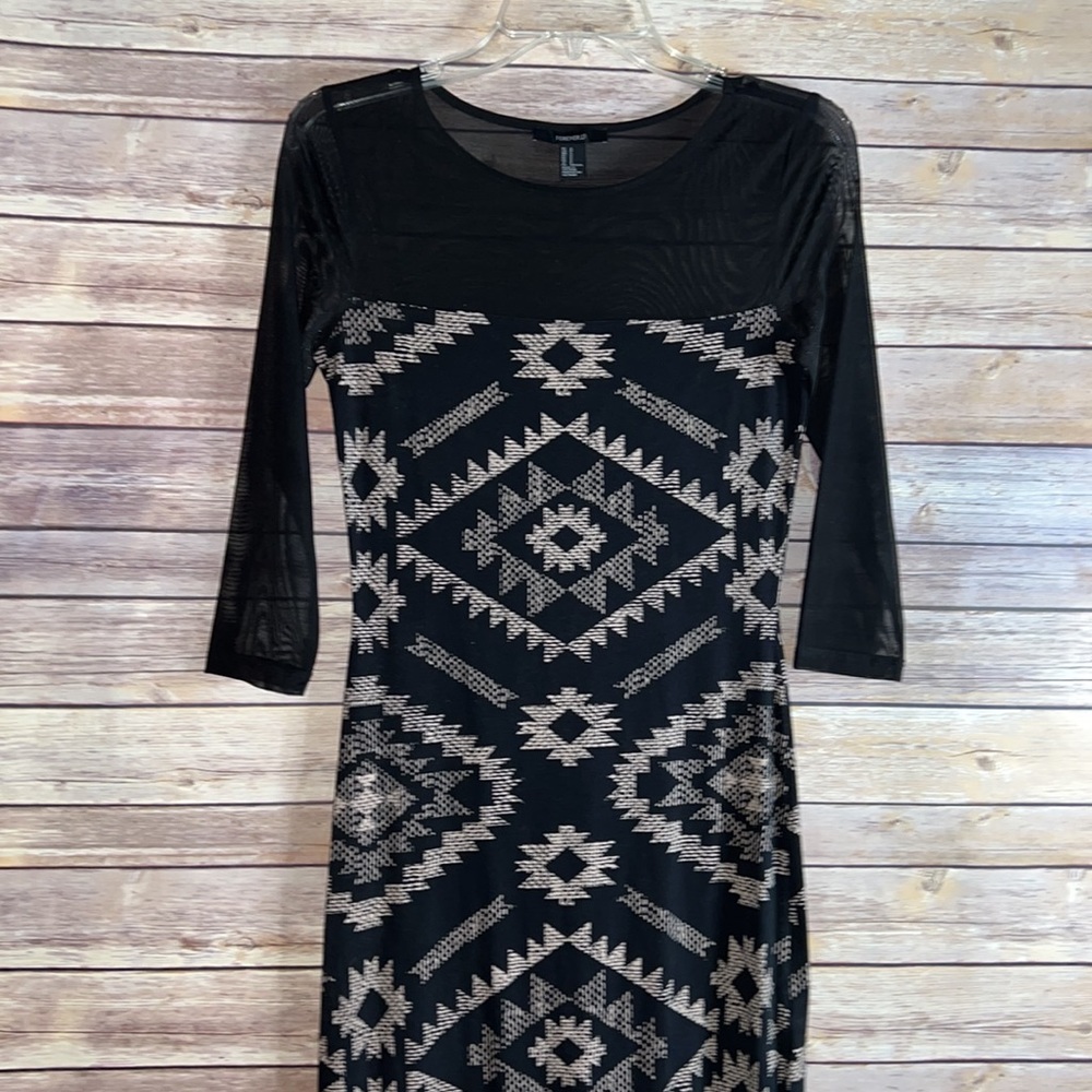 Small Forever 21 Aztec Mesh Maxi Dress